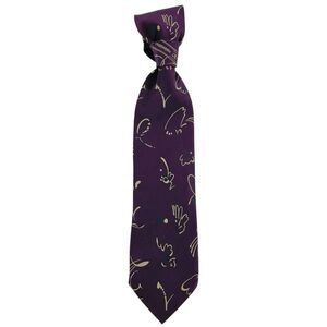 VALENTINO CRAVATTE Mens Necktie Purple Silk Handmade In Italy